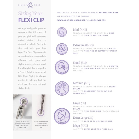 Lilla Rose Flexi Hair Clip (Small) silver rain cloud - Picture 6 of 6